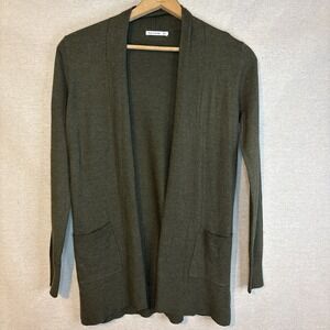 Stitch Fix Pink Clover Open Cardigan Womens Extra Small‎ Long Sleeve Olive Green